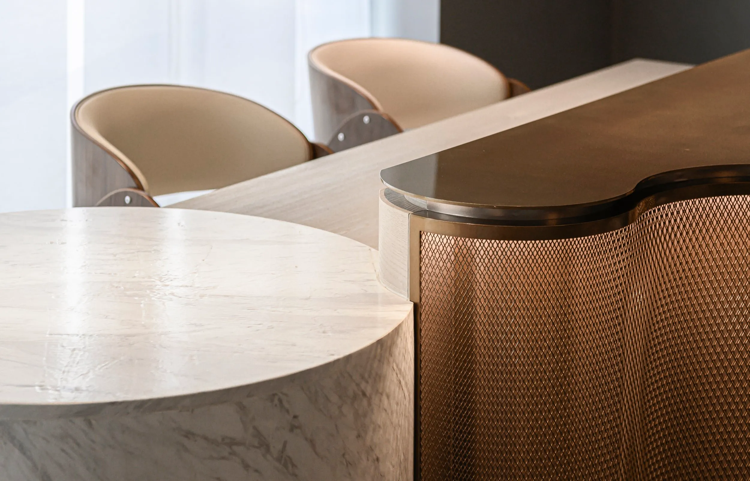 A composed waiting space designed for comfort and calm.