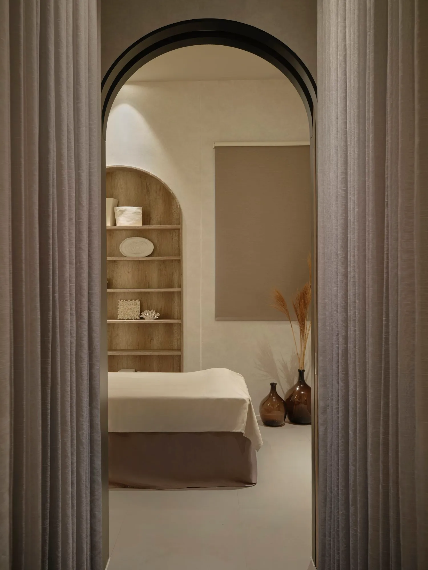 A private treatment room designed for quiet comfort and focus.
